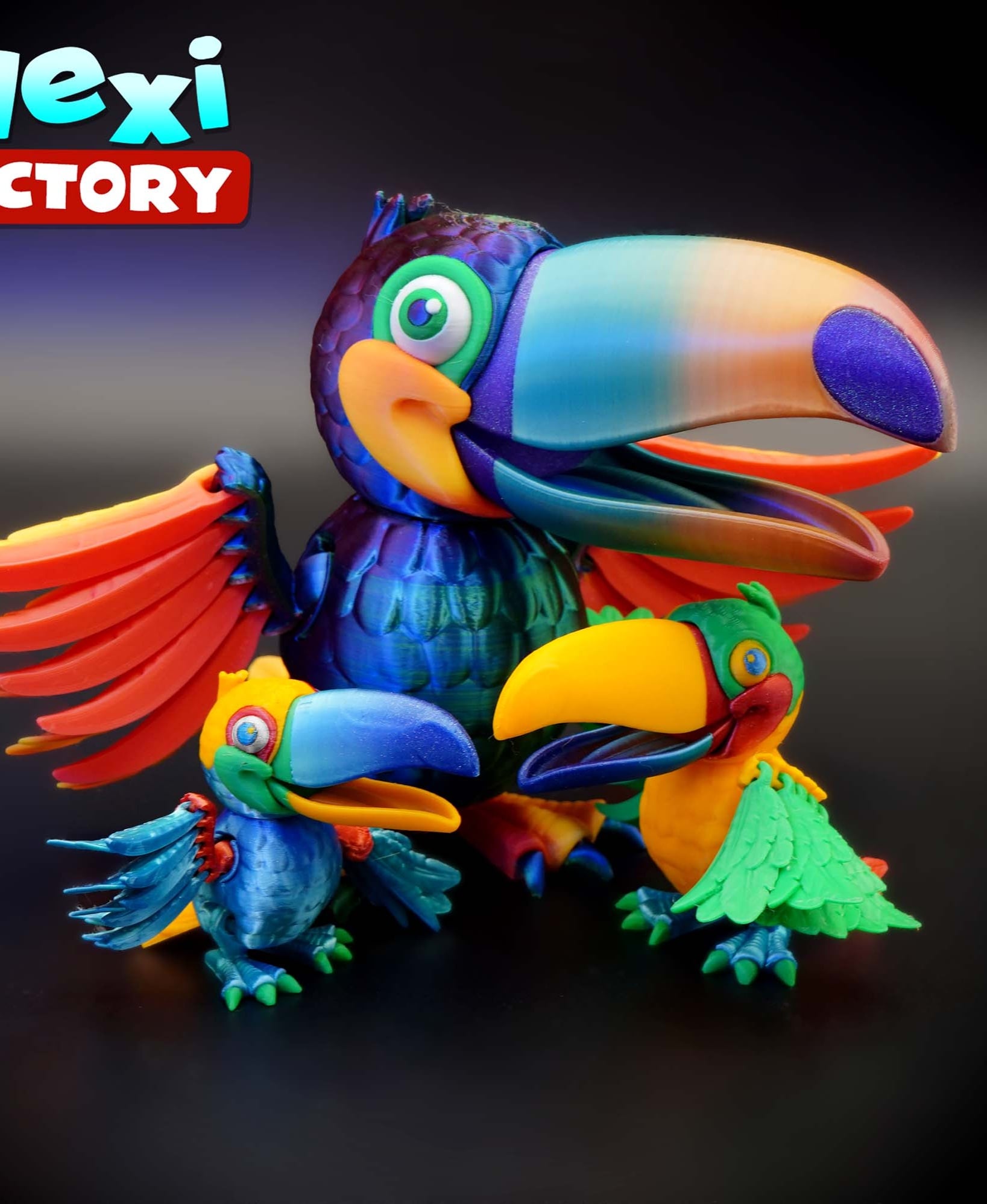 Flexi Factory Toucan with 3MF Included! 3d model