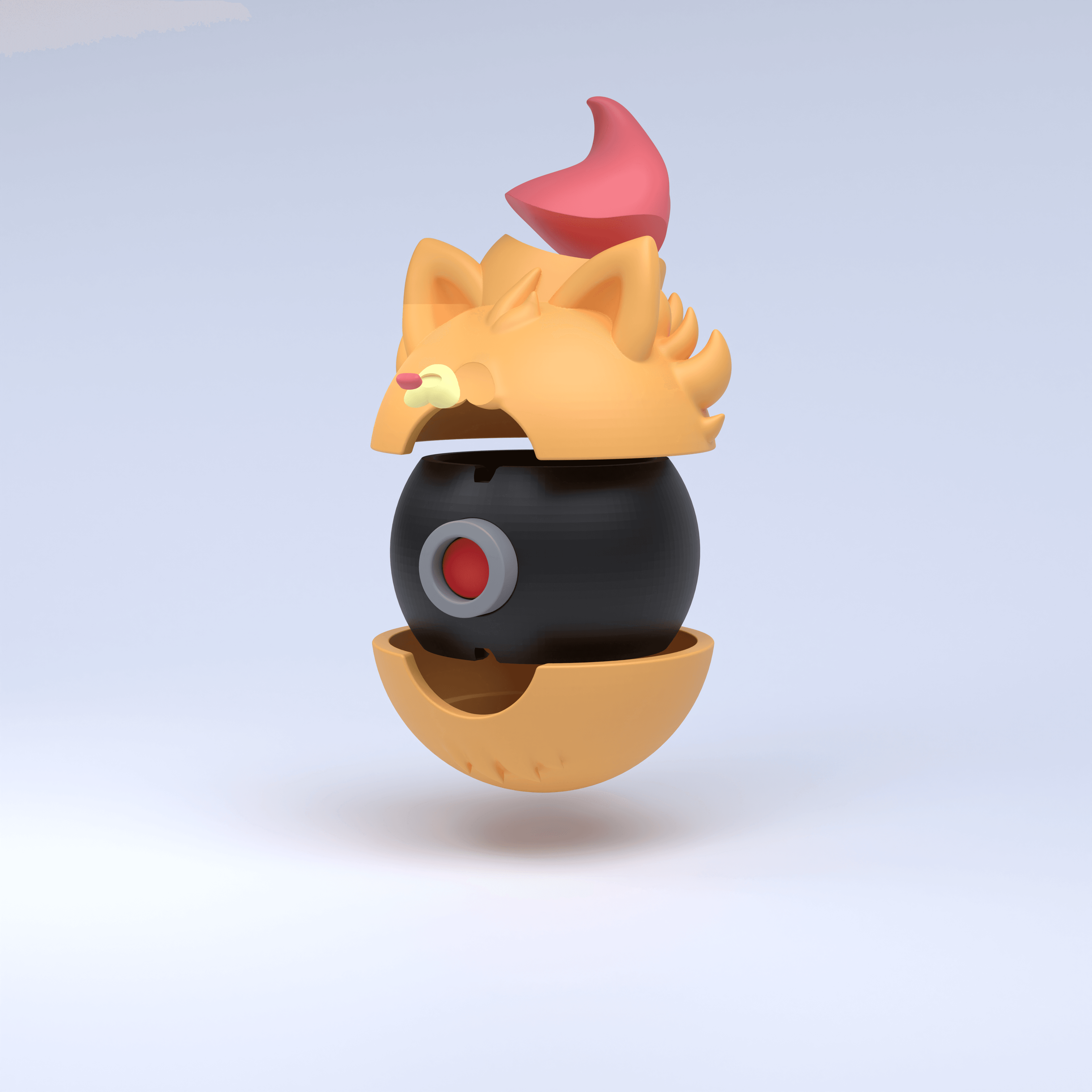 Pompom Pokeball 3d model