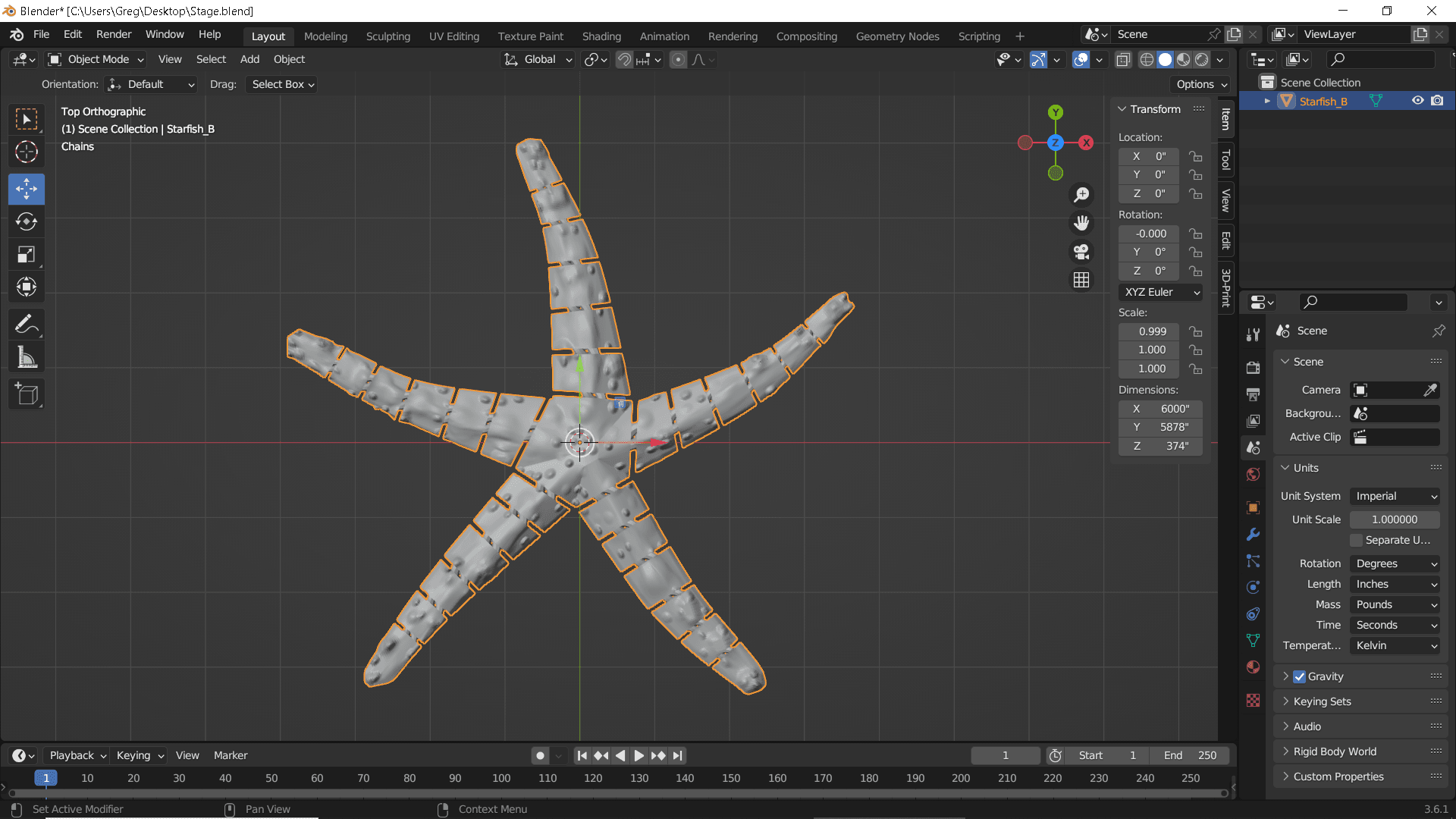 Flexy Starfish 3d model