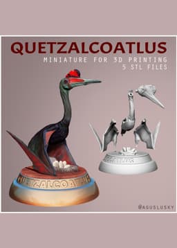 Pterosaur Quetzalcoatlus Miniature 3d model