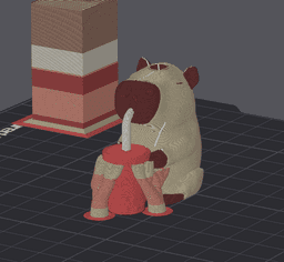 Capybara Boba Keychain 3d model