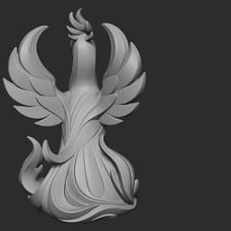 Mystical Phoenix Minimalist Sculpture 3d model