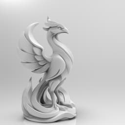 Mystical Phoenix Minimalist Sculpture 3d model