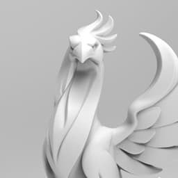 Mystical Phoenix Minimalist Sculpture 3d model