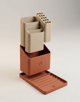 Modular Desktop Caddy and Stationery Set 3d model