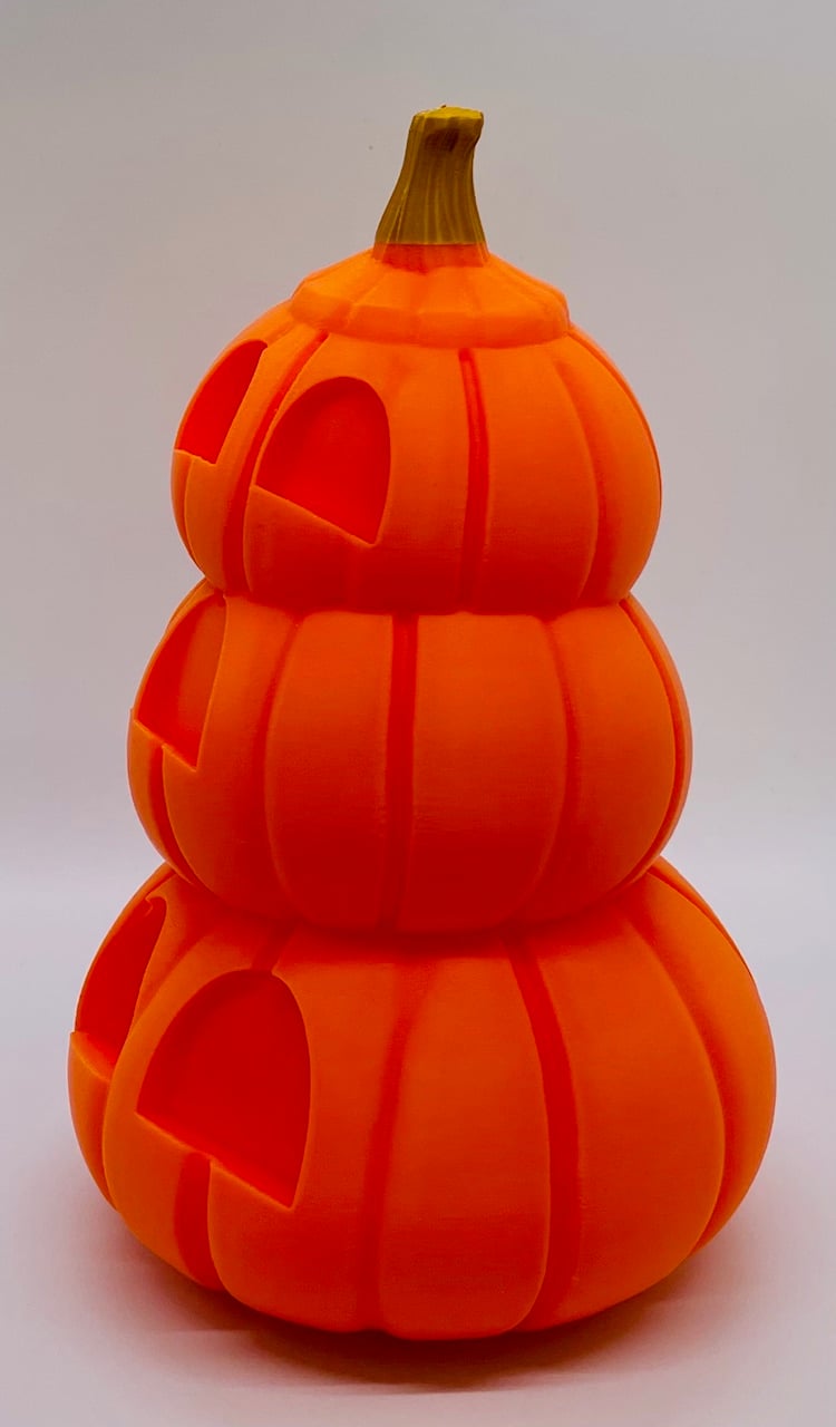 Pumpkin Stack LED Tealight Assortment 3d model