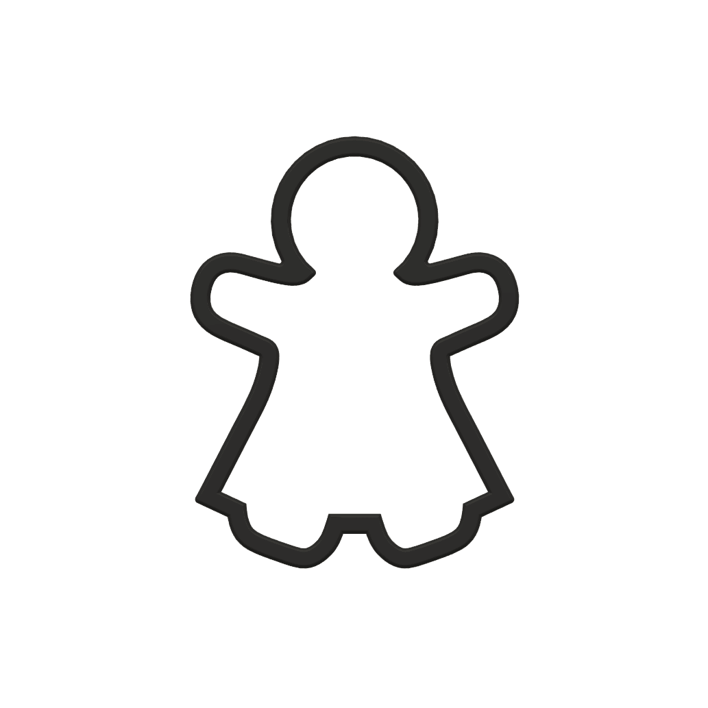 Gingerbread Lady Cookie Cutter STL File - 4 inches 3d model