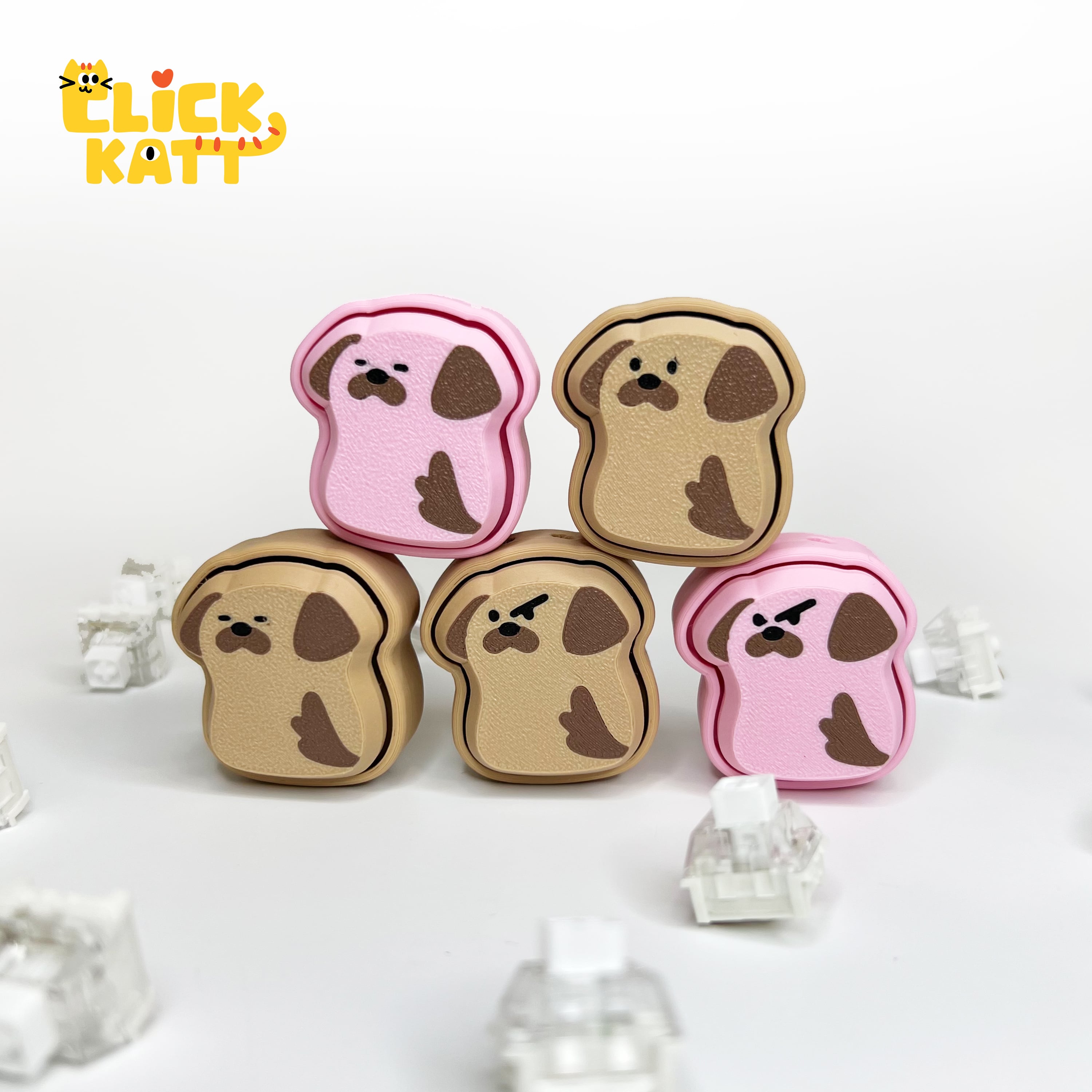 Dog - Clicker Fidget Toy Keychain 3d model