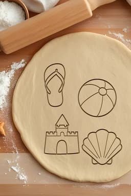 Beach Set Cookie Cutter, Biscuit Cutter 3d model