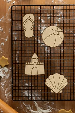 Beach Set Cookie Cutter, Biscuit Cutter 3d model