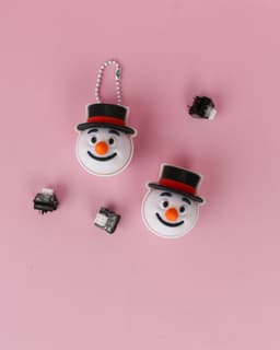 Snowman Clicker Keychain – 3D Fidget Toy 3d model