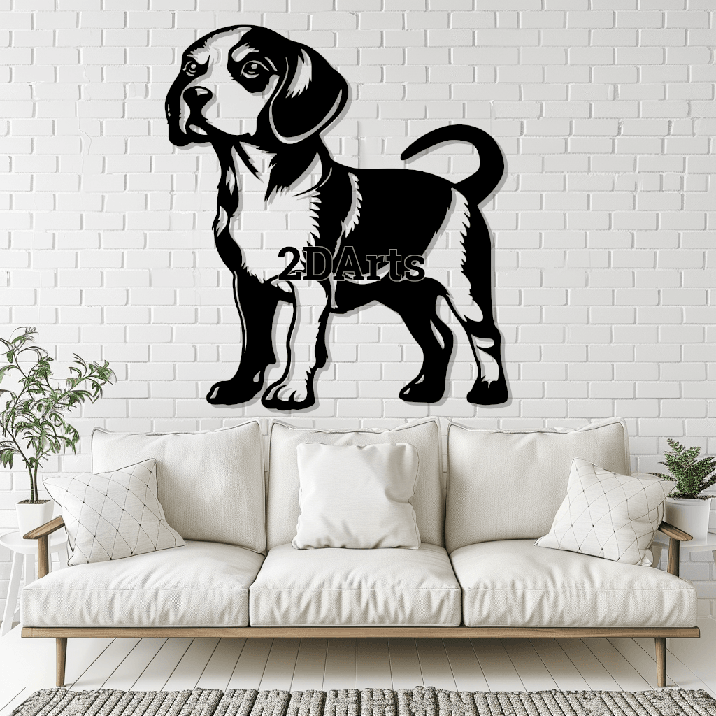 Beagle Silhouette Wall Tattoo 3d model
