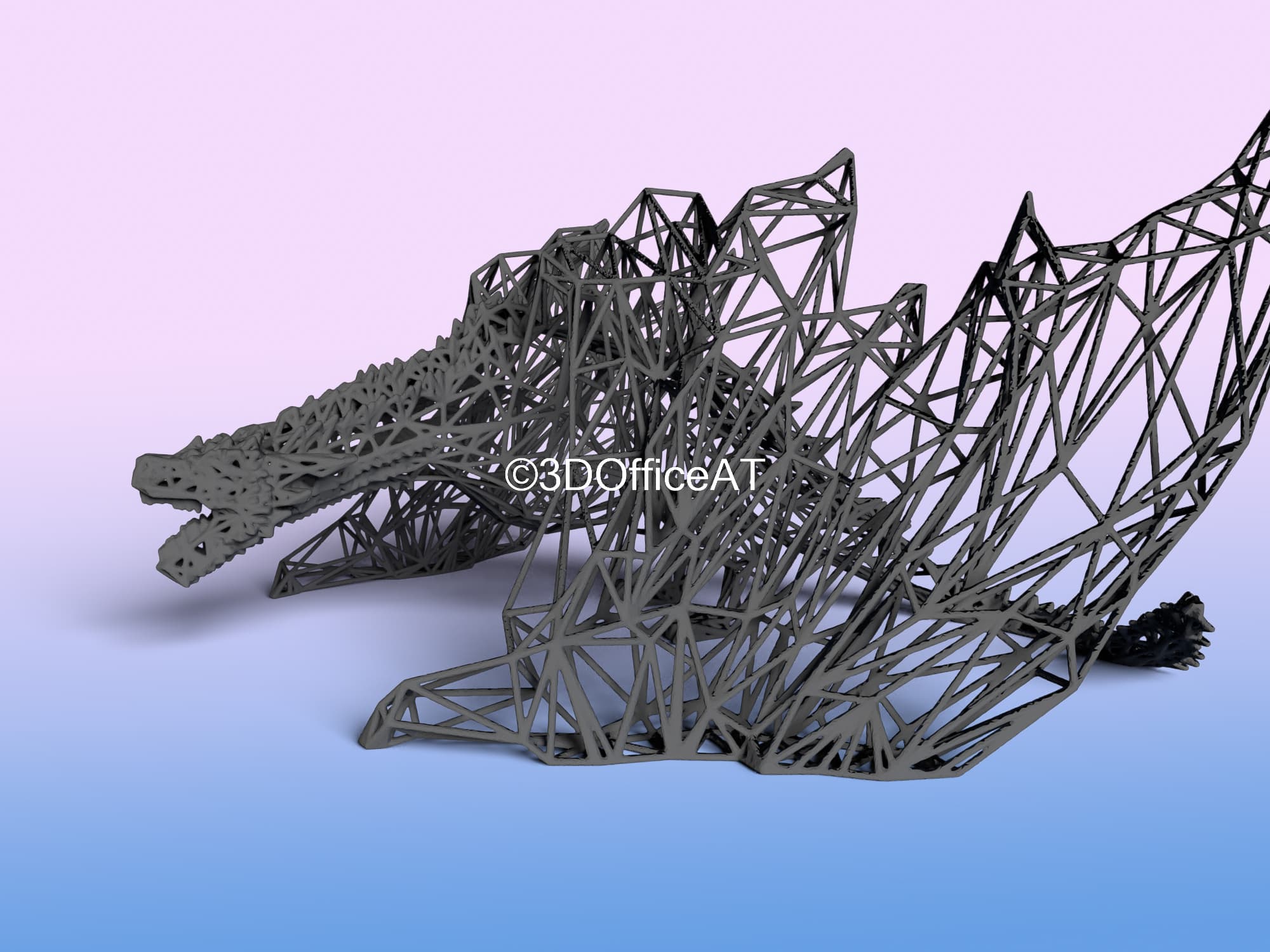 Wire Art Dragon 🐉🏰 3d model