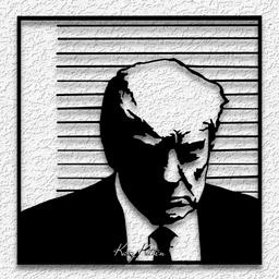 President Donald Trump Mug Shot wall art 3d model