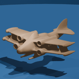Futuristic Biplane v2 3d model