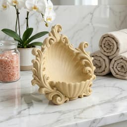 Ornate Shell Catchall Bowl | Baroque-Inspired Sculptural Vanity Decor 3d model