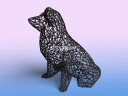 COLLIE DOG - WIRE ART - SLA PRINT 3d model