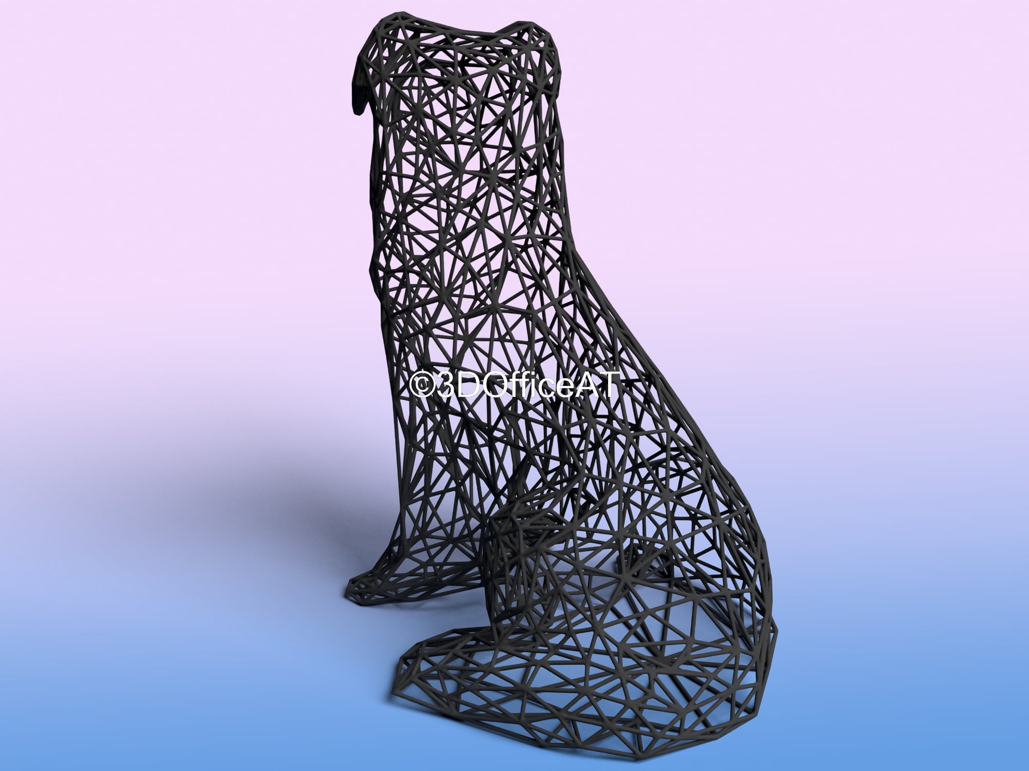 COLLIE DOG - WIRE ART - SLA PRINT 3d model