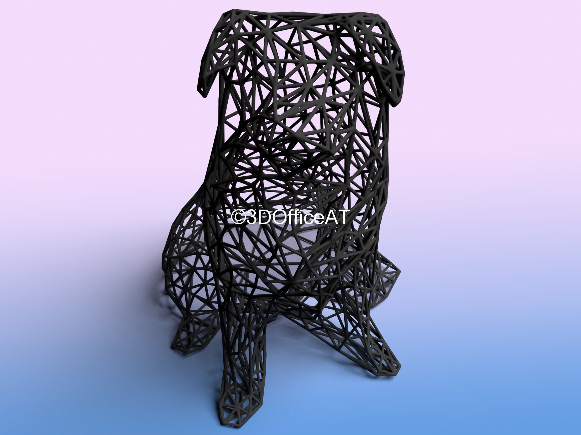 COLLIE DOG - WIRE ART - SLA PRINT 3d model