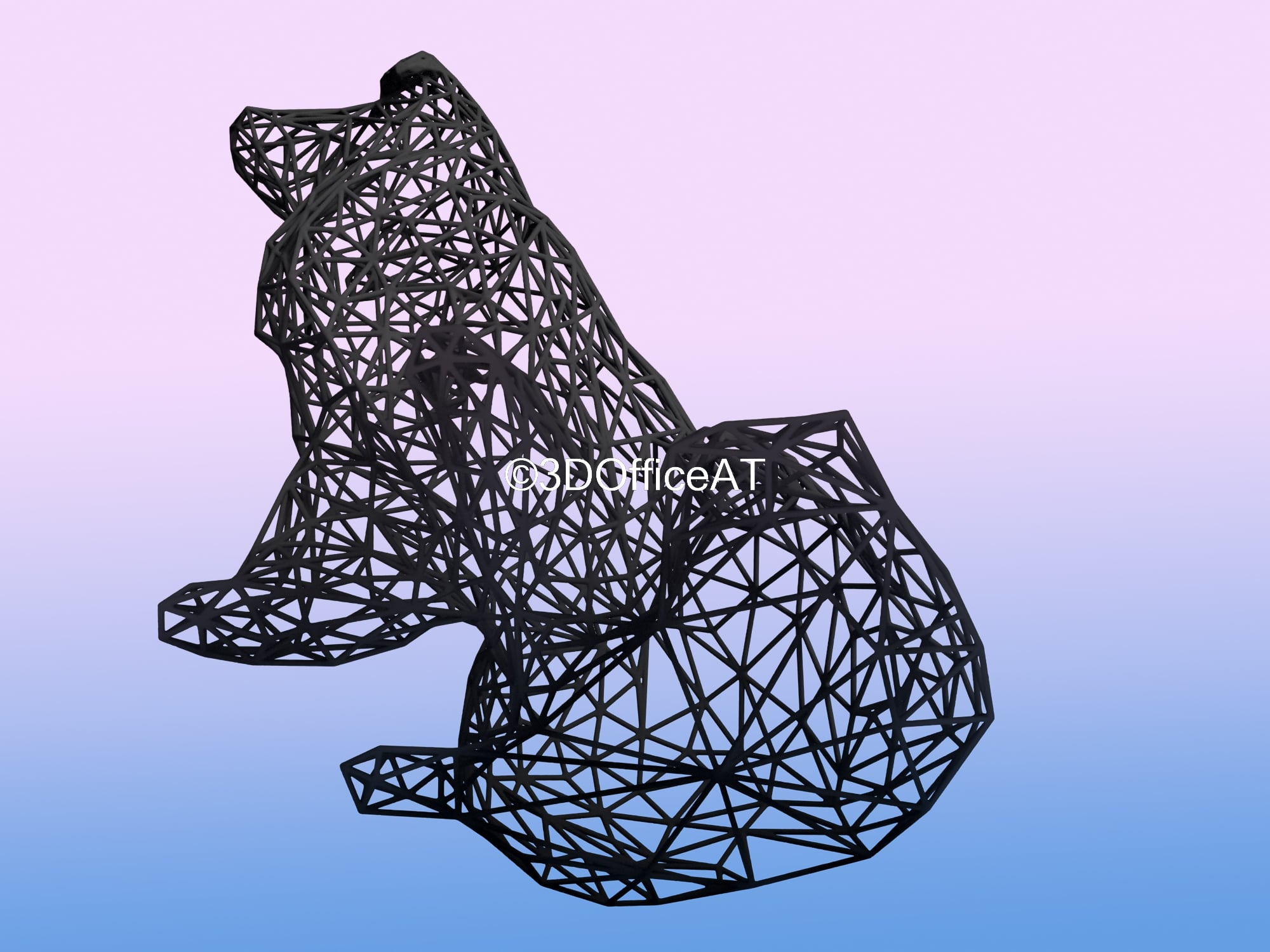 COLLIE DOG - WIRE ART - SLA PRINT 3d model