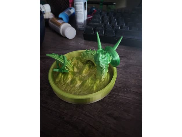 Horned Sea Serpent Ring Holder 3d model