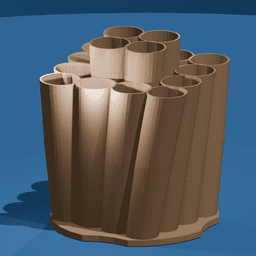 Multi-Slot Brush and Pencil Holder 3d model