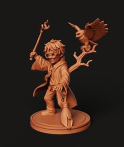 Wizard Boy & Owl STL | Fantasy 3D Print | Magic Figure 3d model