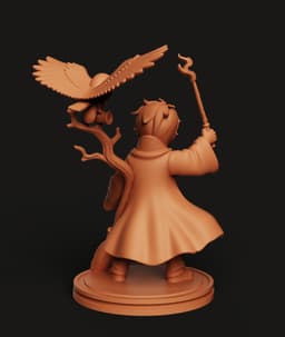 Wizard Boy & Owl STL | Fantasy 3D Print | Magic Figure 3d model