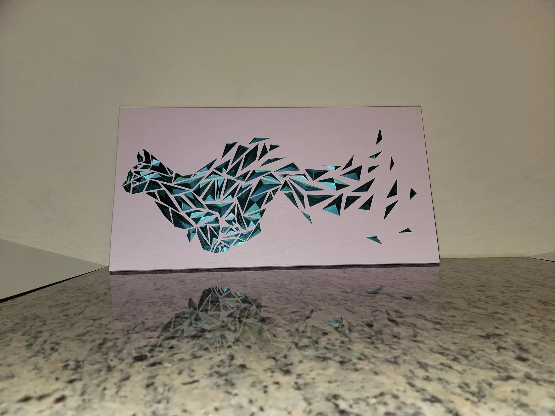 Geometric cat wall art 3d model