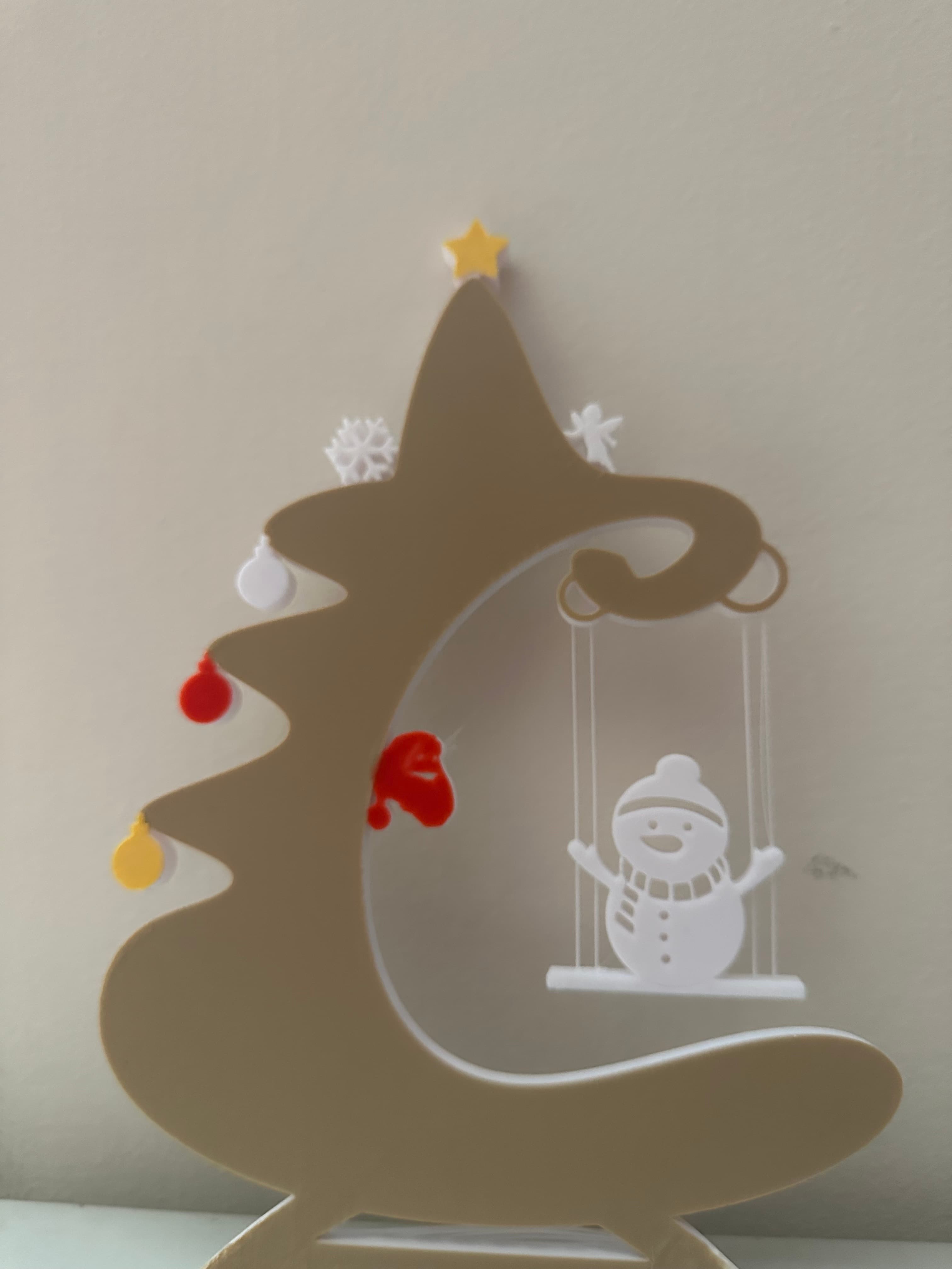 ALBERO DI NATALE CON PUPAZZO DI NEVE E ALTALENA 3d model