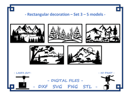 Rectangular decoration – Set 3 – 5 models 3d model