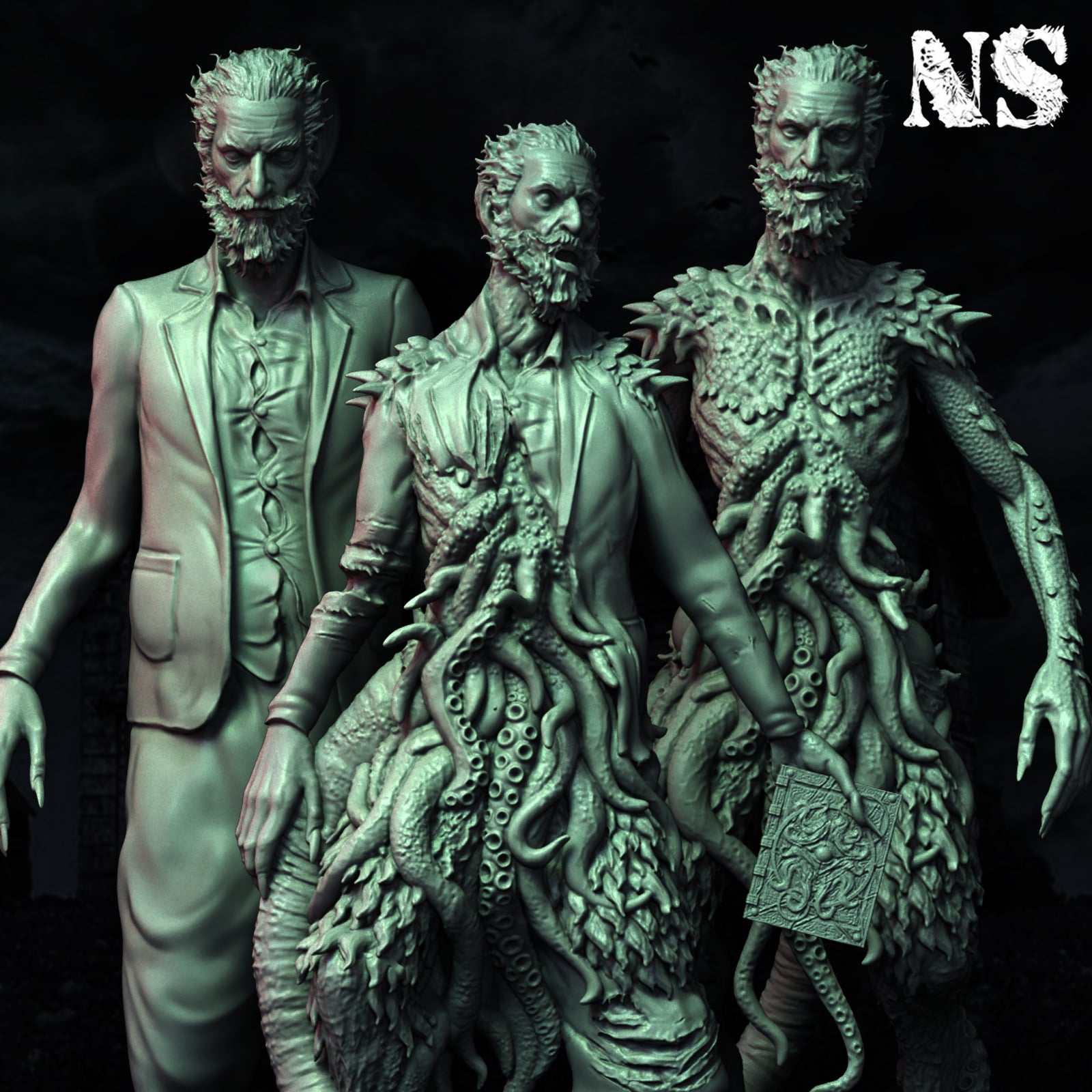 Wilbur Whateley x3 Variants 3d model
