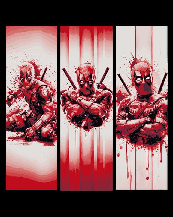 Fan Art - Marvel Character Deadpool portraits -set of 3 Bookmarks 3d model