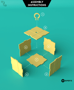 Christmas Present Ornament Kit Card 3d model