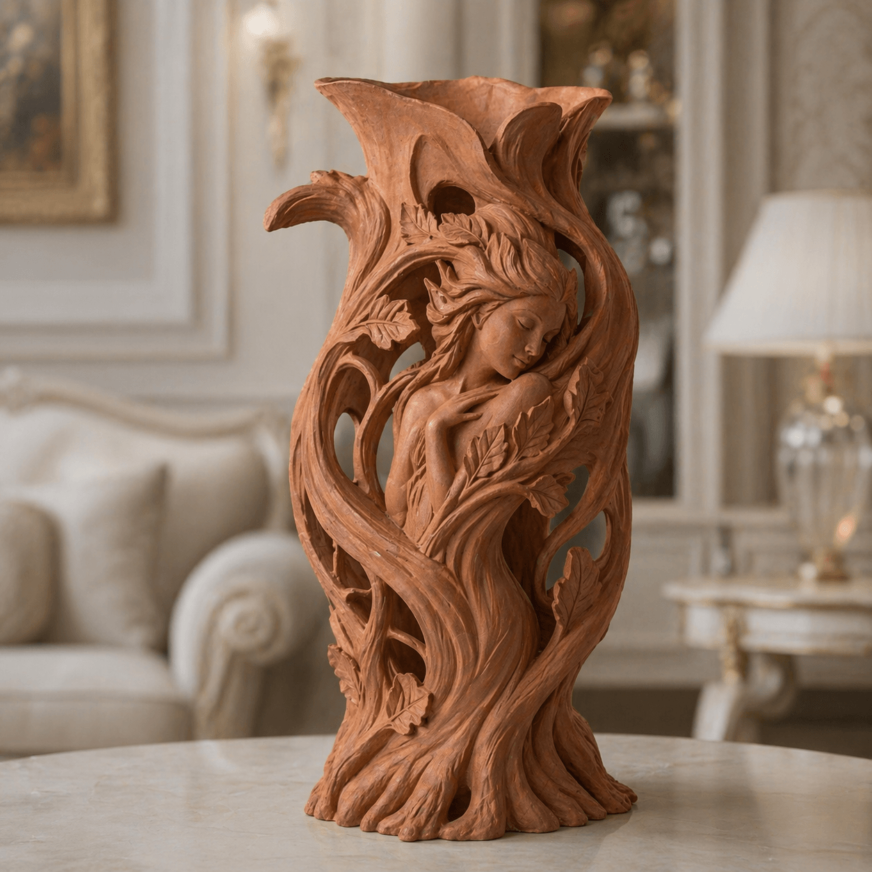 Woodland Goddess Root Openwork Vase 3d model