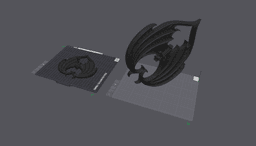 Gothic dragon wing heart wall plaque 3d model