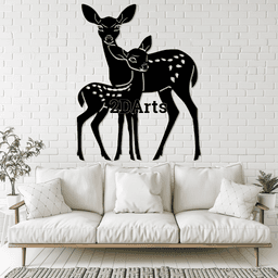 2D Deer Wall Art 3d model