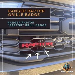 NextGen Ranger Raptor "Raptor" Text Front Grille Badge 3d model