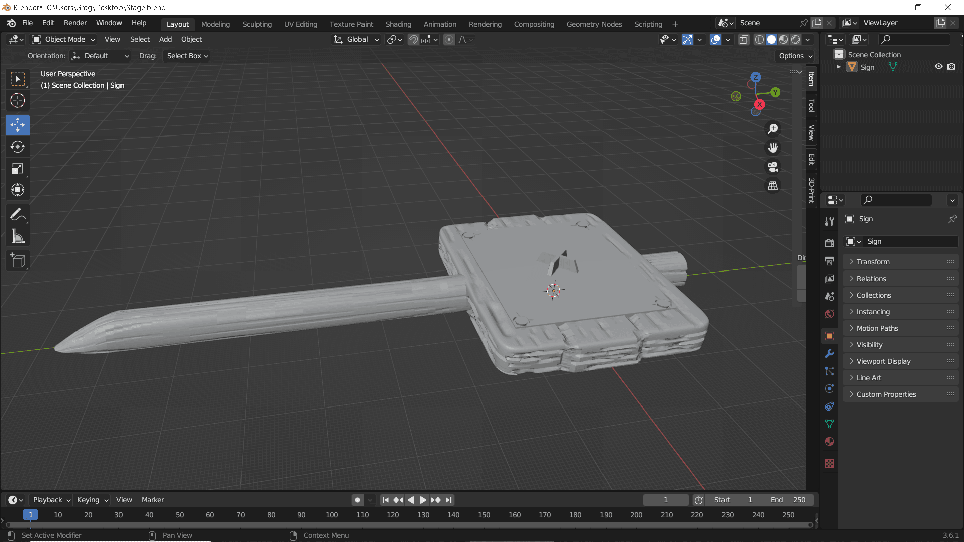 Garden Sign and Attachments 3d model
