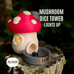 Mushroom Dice Tower / Lights up 3d model