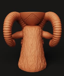Occult Baphomet Pot STL | Gothic Goat 3D Print | Dark Decor 3d model