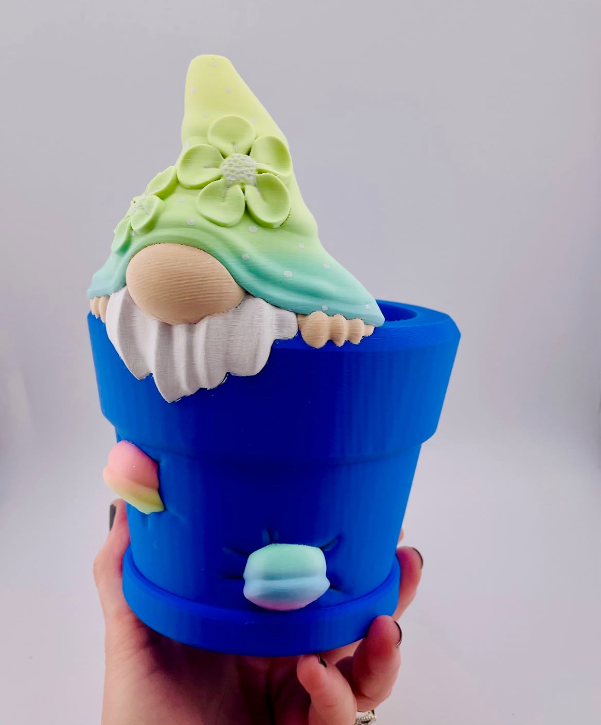 Gnome Climbing Out of Pot Planter 3d model