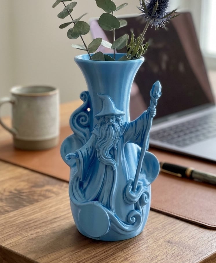 Celestial Wizard Sage Vase - Fantasy Home Decor 3d model
