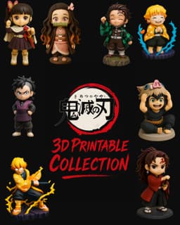 Demon Slayer Chibi Character Set – 3D Printable Collection 3d model