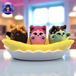 Banana Split Kitty - Clickers 3d model