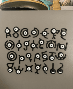 Unown Pokemon Fridge Magnets 3d model