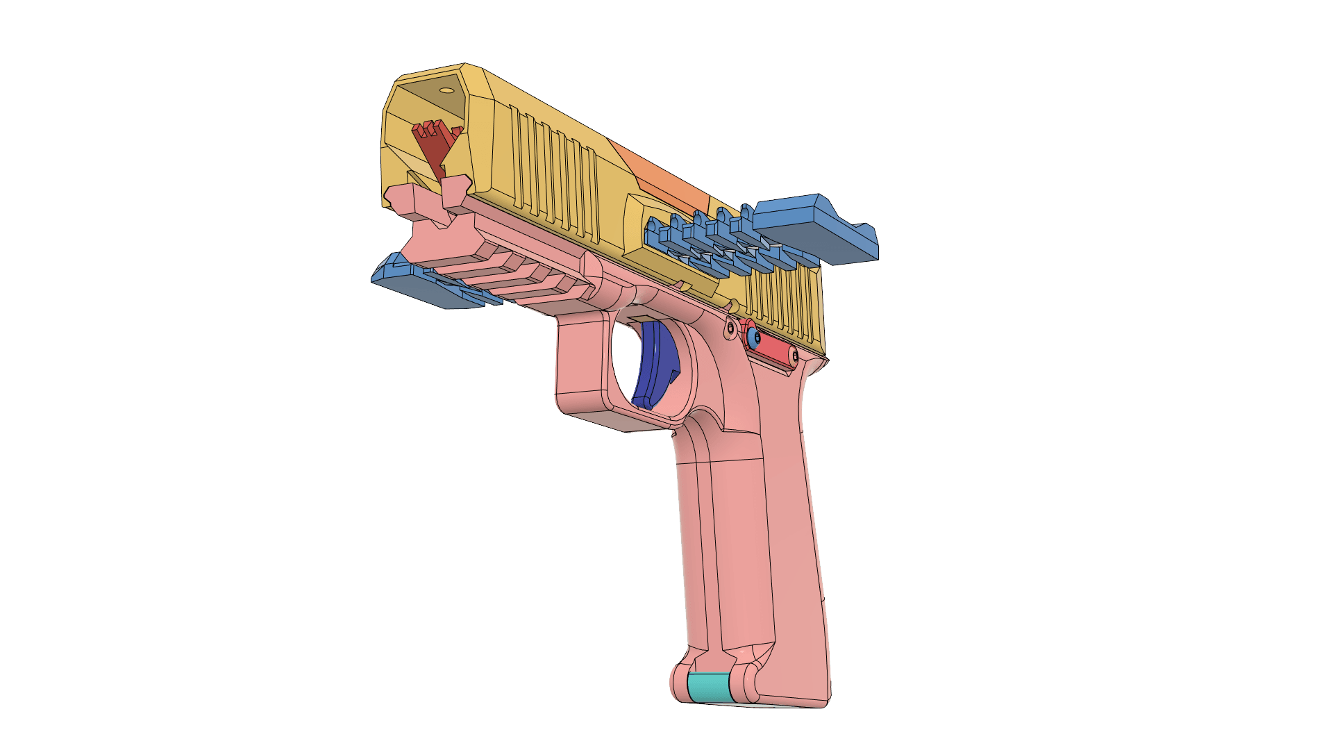 Mag Fed Mini Rubber Band Gun 3d model