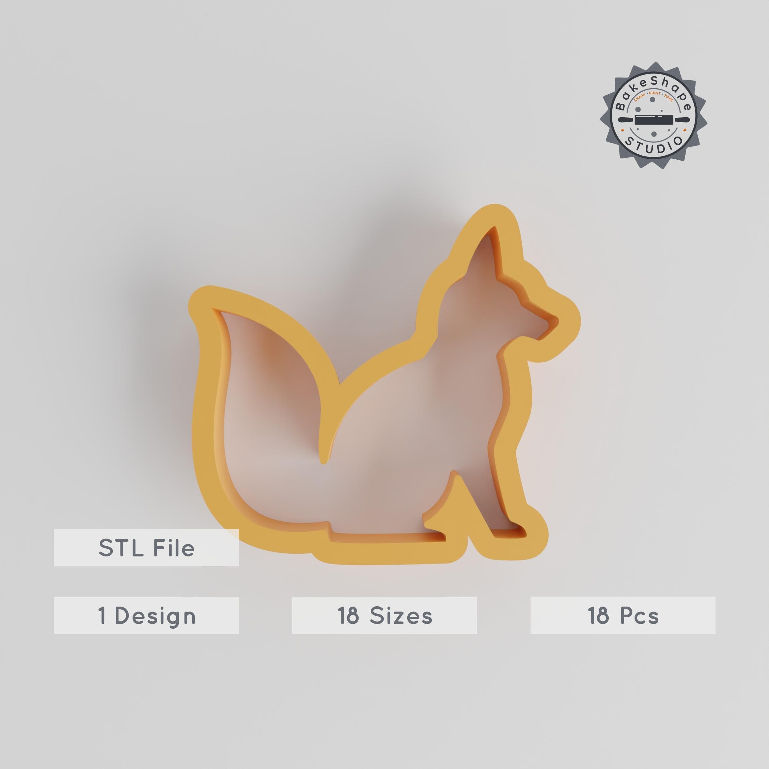 Fox Shape Cutter Set, 18 Sizes, Animal Cookie & Fondant Mold PRODUCT_133 3d model