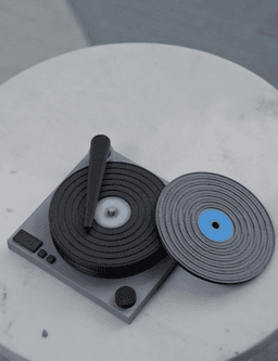 Vinyl Record Player Coaster Set 3d model