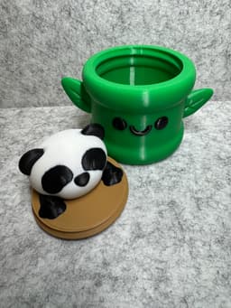 Panda Bamboo Stash Container 3d model